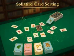 لعبة Solitaire. Card Sorting على الانترنت