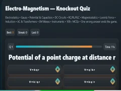 لعبة Electro-Magnetism - Knockout Quiz على الانترنت