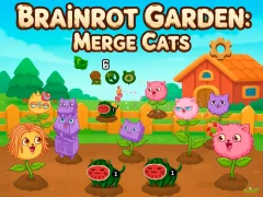 لعبة Brainrot Garden. Merge Cats على الانترنت