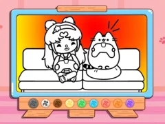 لعبة Coloring Book: Toca Life With Pusheen على الانترنت