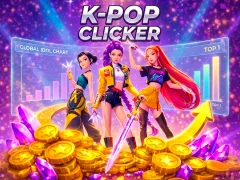 لعبة K-pop. Clicker على الانترنت