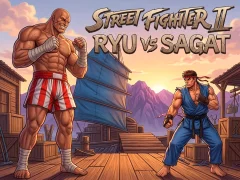 لعبة Street Fighter II Ryu vs Sagat على الانترنت