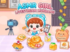لعبة ASMR Girl: Livestream Mukbang على الانترنت