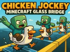 لعبة Chicken Jockey: Minecraft Glass Bridge على الانترنت
