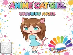 لعبة Anime Cat Girl Coloring Pages على الانترنت