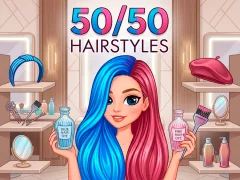 لعبة 50/50 Hairstyles على الانترنت