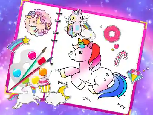 لعبة Fabulous Cute Unicorn Coloring Book على الانترنت