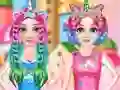 لعبة Princesses Rainbow Unicorn Hair Salon على الانترنت