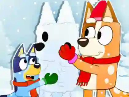 لعبة Jigsaw Puzzle: Bluey Christmas Snowman على الانترنت