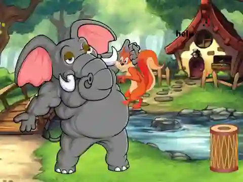 لعبة Squirrel Trapped To Giant Elephant على الانترنت