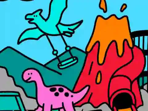 لعبة Color By Code Dino Park على الانترنت