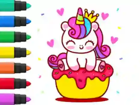 لعبة Coloring Book: Unicorn Cupcake على الانترنت