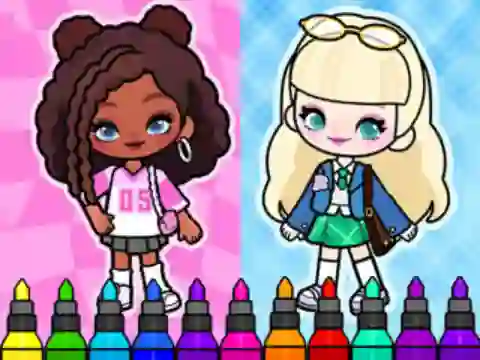 لعبة Coloring Book: Aha World Sporty Girl على الانترنت