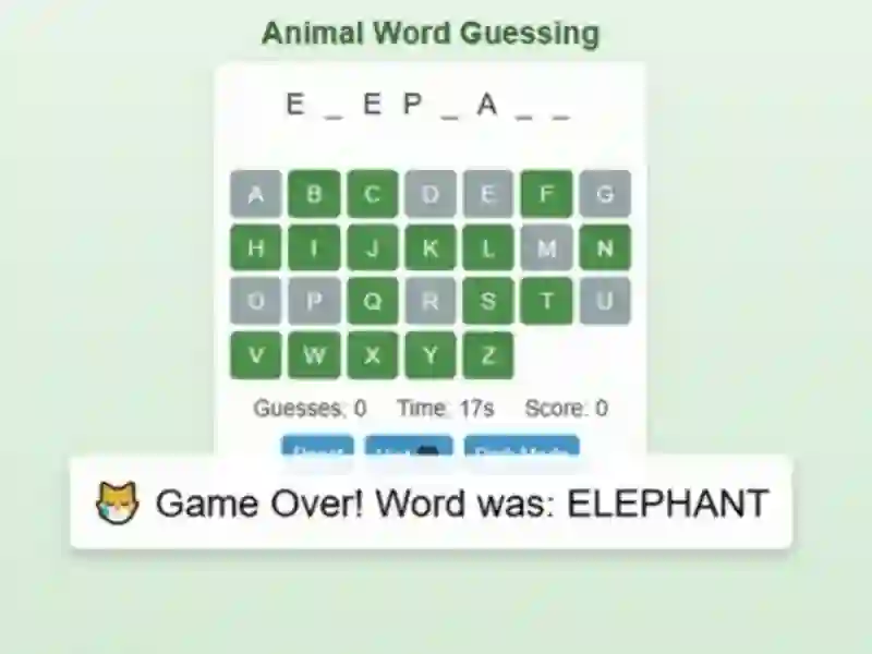 لعبة Animal Word Guessing Game على الانترنت