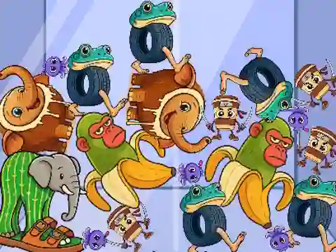 لعبة Italian Brainrot: Animals Merge Puzzle على الانترنت