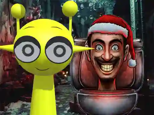 لعبة Sprunki in Backrooms Christmas Skibidi على الانترنت