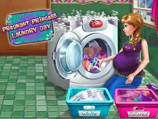 لعبة Pregnant Princess Laundry Day على الانترنت