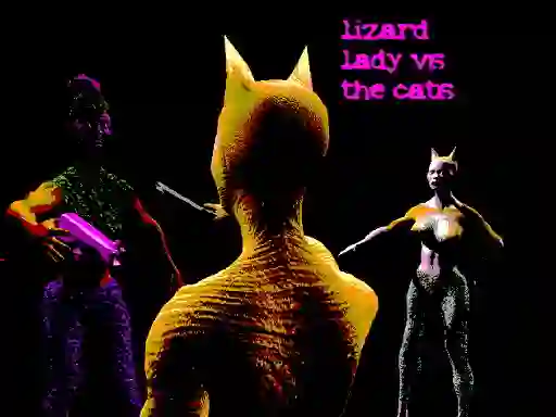 لعبة Lizard Lady Vs The Cats على الانترنت