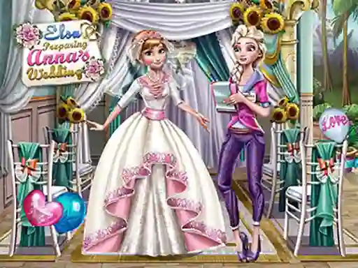 لعبة Elsa Preparing Anna's Wedding على الانترنت