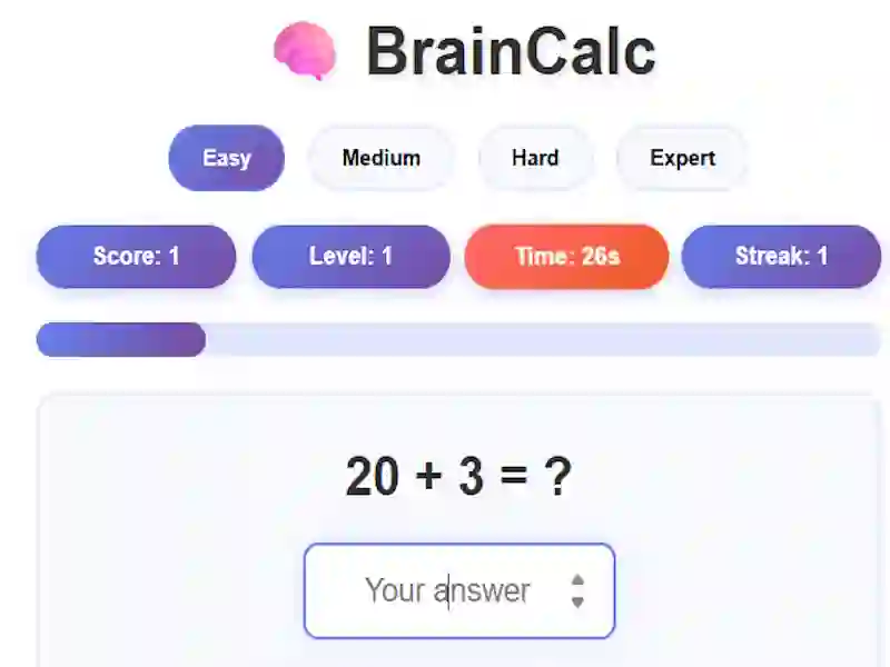 لعبة BrainCalc على الانترنت