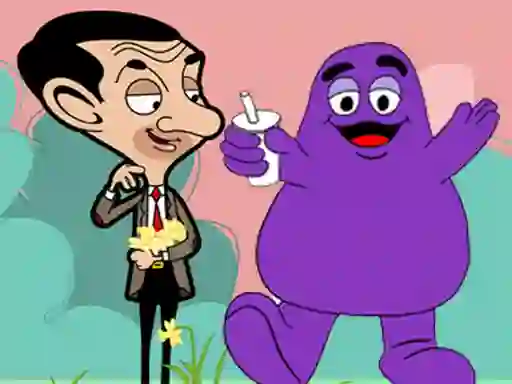 لعبة When Mr Bean meet Grimace على الانترنت