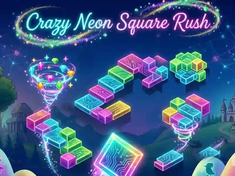 لعبة Crazy Neon Square Rush على الانترنت