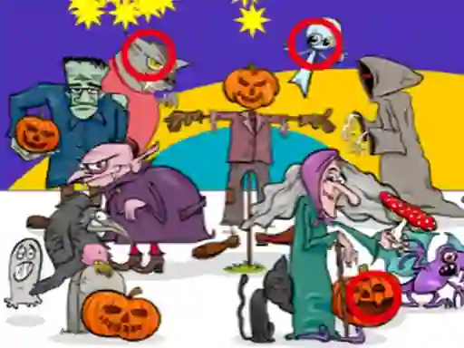 لعبة Find 5 Differences Halloween على الانترنت