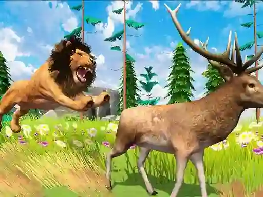لعبة Realistic Lion Hunting Animal 2024 على الانترنت