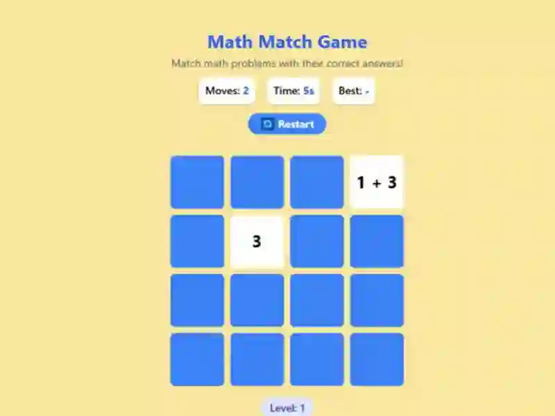 لعبة Math Match Game على الانترنت
