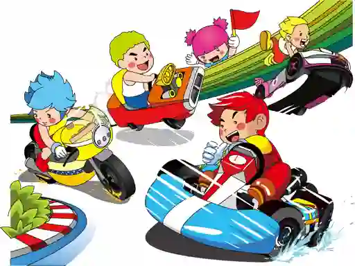 لعبة Cartoon Kart Puzzle على الانترنت