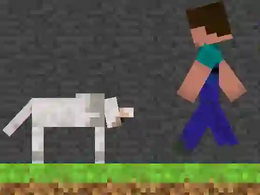 لعبة Steve and Wolf على الانترنت