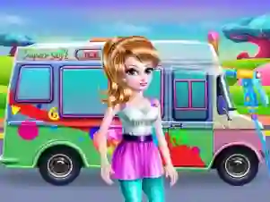 لعبة Girly Ice Cream Truck Car Wash على الانترنت