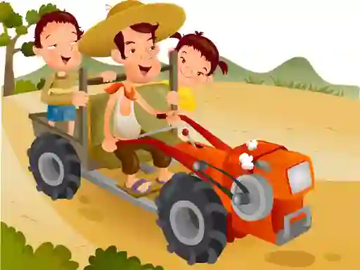 لعبة Cartoon Tractor Puzzle على الانترنت