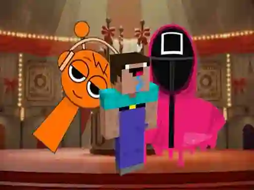 لعبة Nextbots on Minecraft Squid Game Sprunki على الانترنت