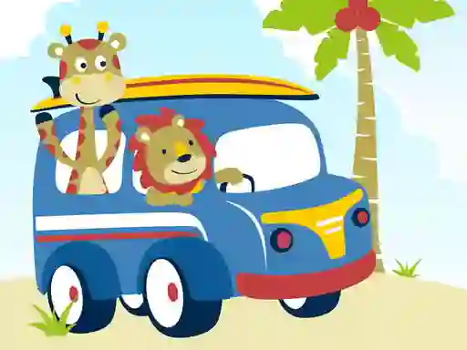 لعبة Cute animals with cars difference على الانترنت