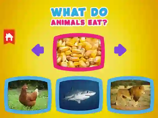لعبة What Do Animals Eat? على الانترنت
