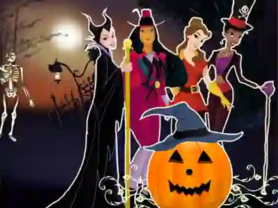 لعبة Princesses Halloween Night على الانترنت