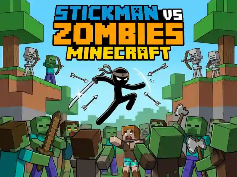 لعبة Stickman vs Zombies Minecraft على الانترنت