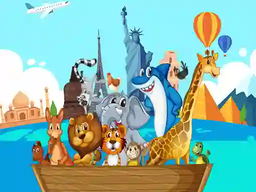 لعبة Crazy Friends Travel The World Puzzle على الانترنت