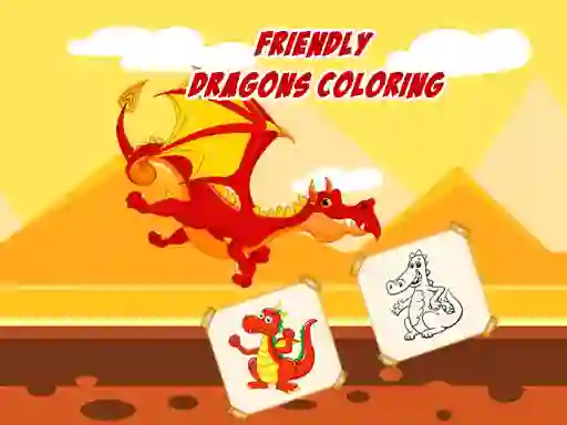 لعبة Friendly Dragons Coloring على الانترنت