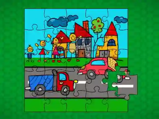 لعبة Stick Family Fun Time Jigsaw على الانترنت