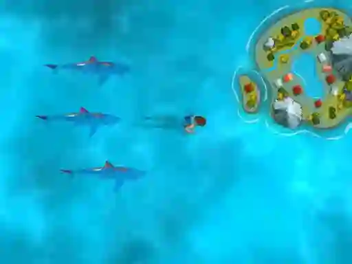 لعبة Survive the Sharks على الانترنت