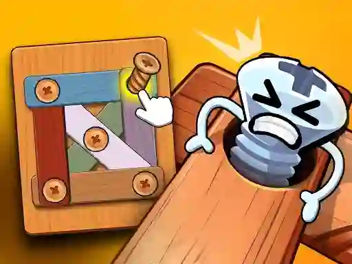 لعبة Wood Bolts Nuts Screw Pin Puzzle على الانترنت