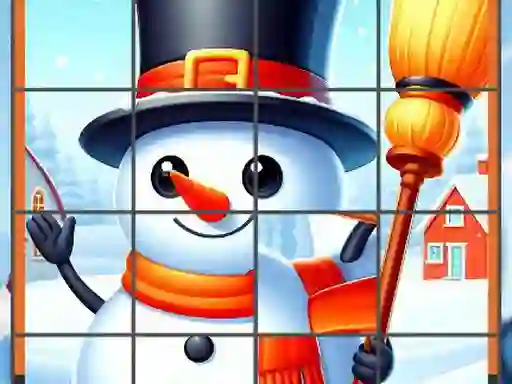 لعبة Happy Snowman Puzzle على الانترنت