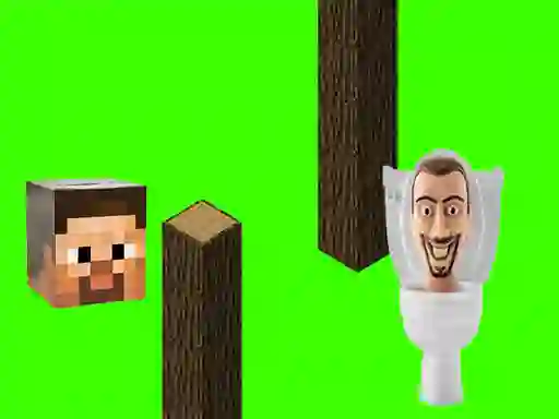 لعبة Spinning Skibidi Toilet Flappy Minecraft على الانترنت