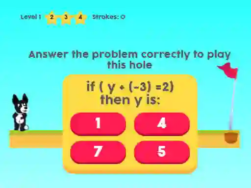 لعبة MathPup Golf 4 Algebra على الانترنت