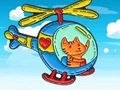 لعبة Cat Driving Helicopter :ﻦﻳﻮﻠﺗ ﺏﺎﺘﻛ  على الانترنت
