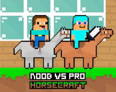 لعبة noob vs pro Horsecraft على الانترنت