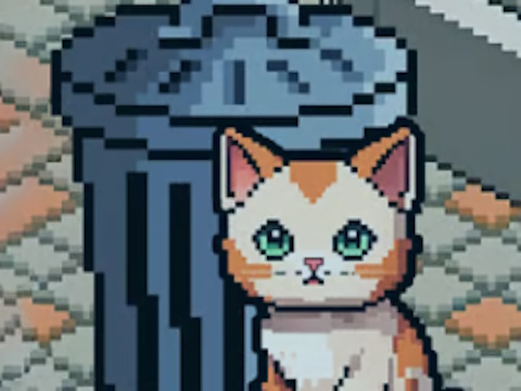 لعبة ﺔﻔﻴﻟﻷ﻿ﺍ ﻲﺗﺎﻧﺍﻮﻴﺣ :Pixel Cat ﺓﺎﻛﺎﺤﻣ  على الانترنت