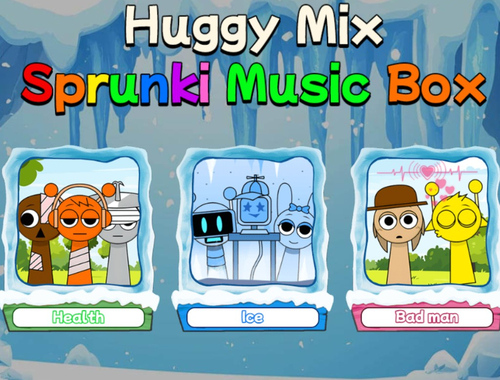 لعبة Huggy Mix Sprunki ﻰﻘﻴﺳﻮﻣ ﻊﺑﺮﻣ  على الانترنت